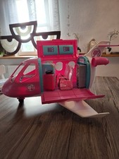 Barbie Flugzeug groß Mattel pink mit Koffer Trolley Mädchen