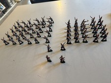 55 Musketier marschierend Blaurock Zinnfigur Vollfigur ca. 5 cm bemalt