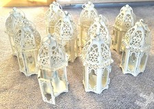 10x Laterne Kerzenhalter weiß marokkanisch Metall Hochzeit Ramadan Deko Nuptio