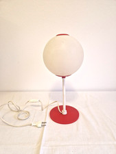 Vintage Tischlampe 70er Design Kugellampe Retro Rot Weiß Space Age Lampe