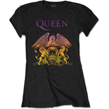 Ladies Queen Crest Freddie Mercury Brian May lizenziert T-Shirt Damen