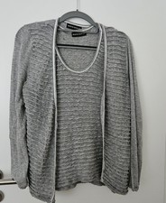 Bernd Berger Twinset Top Cardigan Gr. 40 grau
