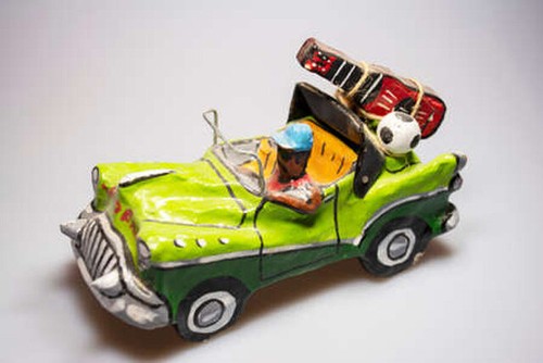 Wandbild papierauto modell - papierauto-modell,