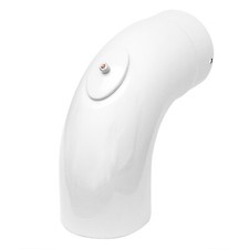 Rauchrohrbogen / Ofenrohrbogen glatt Emaille 150mm 90° Weiß Reinigungsöffnung