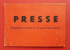 alter Presse Ausweis 1974 Mitglied im Verband der Deutschen Journalisten ( 21639