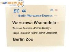 E244 Zuglaufschild Waggonschild EC 44 Berlin-Warszawa-Express Warszawa - Berlin