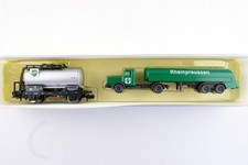 Minitrix 15171 Kesselwagen mit LKW-Modell ´Rheinpreussen´ der DB, OVP, (CK035)