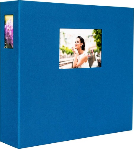 Fotoalbum lona blau leinen - fotoalbum,