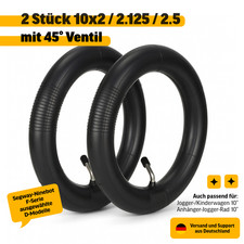 2x E-Scooter Schlauch 10x2 / 10x2.125 / 10x2.5 45° Ventil 10 Zoll Innenschlauch