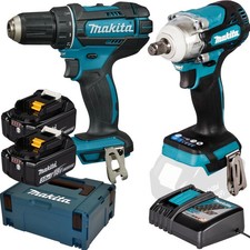 Makita Combo-Set 18V Akku-Bohrschrauber DDF482 Schlagschrauber DTW300