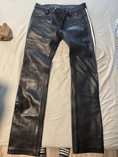 Mister B Ranger Lederjeans mit 2 weißen Streifen