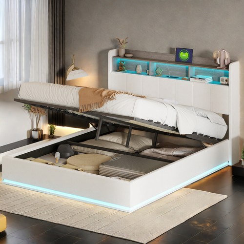 Polsterbett 160x200cm mit led - 160x200cm,