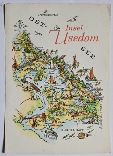 Alte postkarte 1968 insel - 1968,