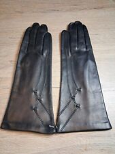 Damen Nappa-Leder-Handschuhe schwarz Gr 7 1/2 mit Viskoseinnenfutter