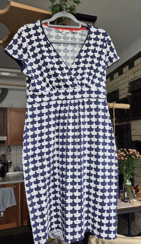 Boden navy white kleid - white,