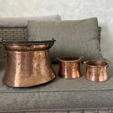 Massiver Kupferkessel 3 Stück