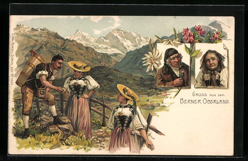 Lithographie gruss aus dem - aus,