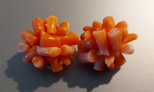 Korallen Edelstein Mode Schmuck Ohrclip 2,5 cm hellrot Koralle wie Neu Deko Top