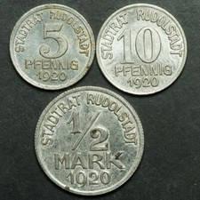 NOTGELD: 5, 10 Pfennig & 1/2