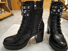 LAURA BIAGIOTTI STIEFELETTEN GR.38, SCHWARZ MIT SCHMUCKSTEINEN, NEU 239,99 EURO