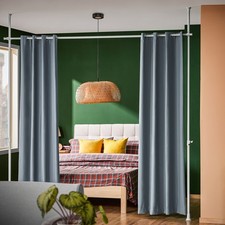 B-waren Raumteiler Verdunklungsvorhänge mit Gardinenstange KLS12-DG-bwaren