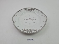 Teller Zur Silberhochzeit Porzellan Weiß Silber Griffe Durchbruch #252430