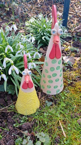 Hahn und henne keramik - hahn, henne,