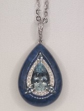 Goldkette 750 Luxusartikel/Aquamarin/ ca.2,95ct+Diamanten /Boghossián/Kette Ink.