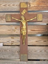 Kruzifix Holz Kreuz Christus am Kreuz (Figur 23cm) Holzkreuz 50x32cm