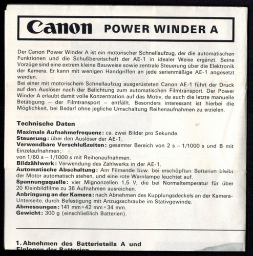 Canon power winder - power, a