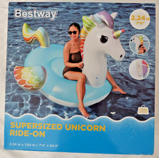 EINHORN XXL Schwimmtier Aufblastier Wassertier BESTWAY 224 x 164 cm NEU OVP