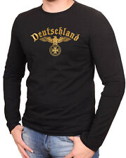Deutschland Adler Schwarze T-Shirt Langarmshirts  -098 -LA