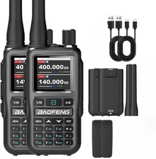 Baofeng UV5R Mini Walkie Talkie VHF UHF Double PTT Key USB-C NOAA App Program