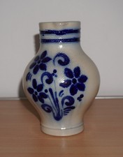 Steingut Krug Reinhold Merkelbach Höhr-Grenzhausen Blau/Grau Weinkrug Bembel 1l