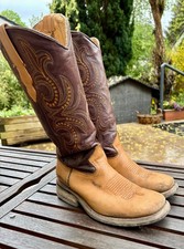 Cowboystiefel Western Boots Bulls Eye Extra High Brown Two Tone, Gr. 40      T31
