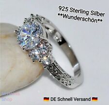 DAMEN RING SEHR SCHÖN ECHT 925 STERLING SILBER HOCHZEIT VERLOBUNG GESCHENK NEU