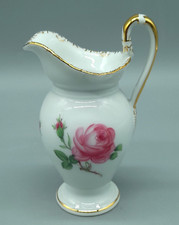 Meissen Muschelrand rote Rose 1 Milchkännchen 2. Wahl Porzellan Handmalerei