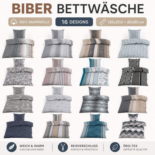 Biber baumwolle bettwäsche - biber,