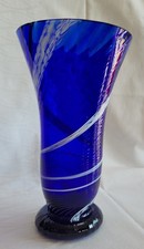 Vase Kobaltblau weiße