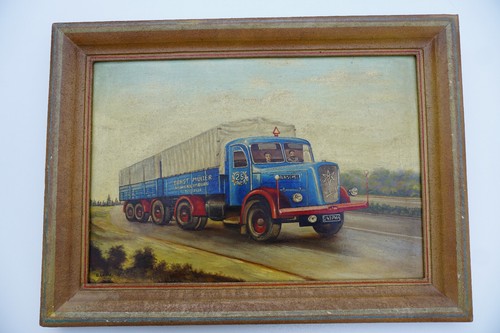 ölgemälde bild henschel lkw - henschel,