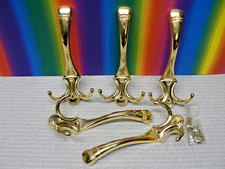 5 x Kleiderhaken - massiv Messing - guter Zustand - incl. Schrauben