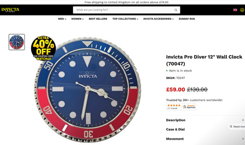 Invicta pro diver - diver, 12"