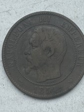 Frankreich 10 Centimes 1854 Napoleon III Münze Selten Prägestätte W Historisch