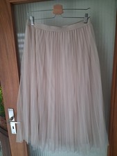 Oui Rock Faltenrock Tüllrock, Gr. 42, Cremefarben, Neuwertig!