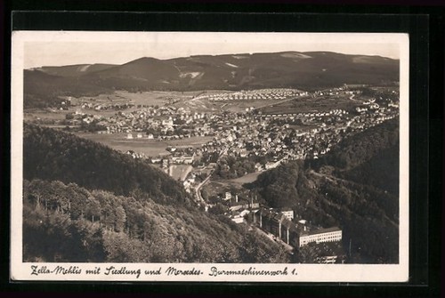 Zella mehlis panoramablick - ak,