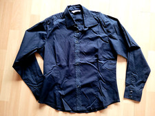 Henbury Oxford Bluse schwarz Gr. XL Stretch gemusterte Knopfleiste, ungetragen