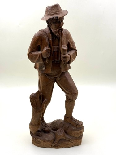 Holzfigur jäger mit - jäger,