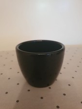 Kleiner Schwarzer Runder Keramik Übertopf Höhe ca. 6 cm