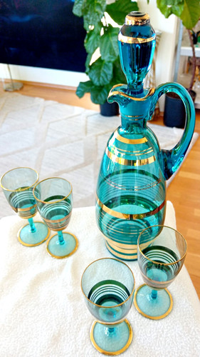 Große glas karaffe 4 - glas,