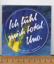 alter Aufkleber FIAT AUTOMOBIL AG Heilbronn Ich fühl mich total UNO     (T2)